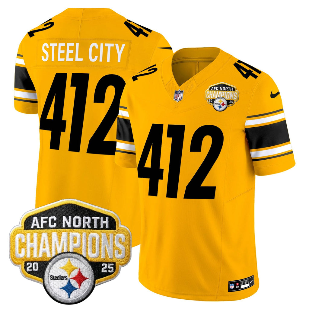 Men's Pittsburgh Steelers 2025 AFC North Division Champions Vapor Limited Jersey - All Stitched