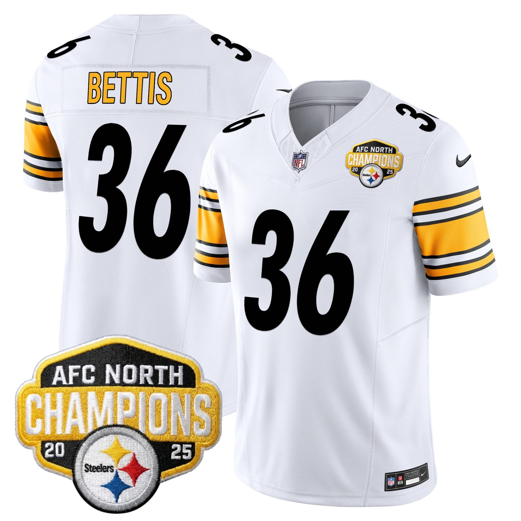 Men's Pittsburgh Steelers 2025 AFC North Division Champions Vapor Limited Jersey - All Stitched