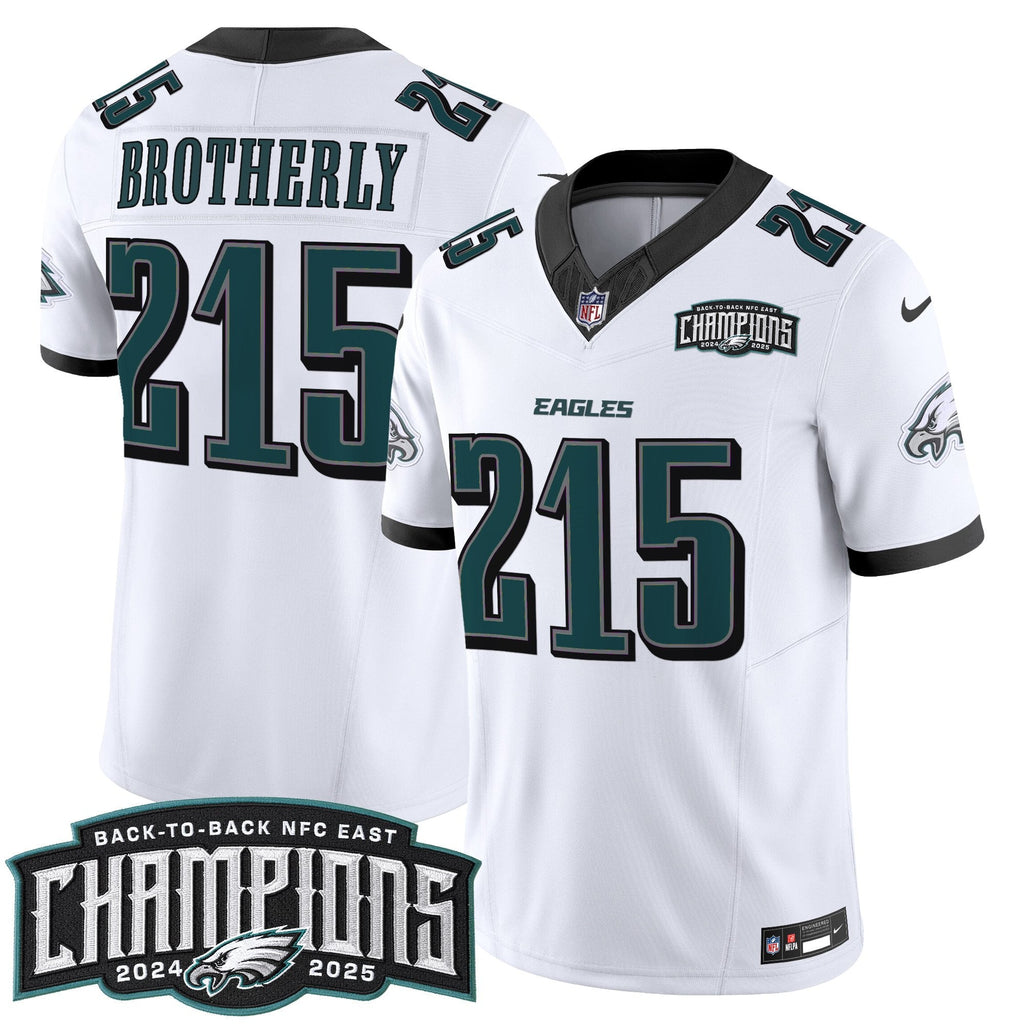 Men's Philadelphia Eagles Back-To-Back 2024-2025 NFC East Division Champions Vapor Limited Jersey - All Stitched