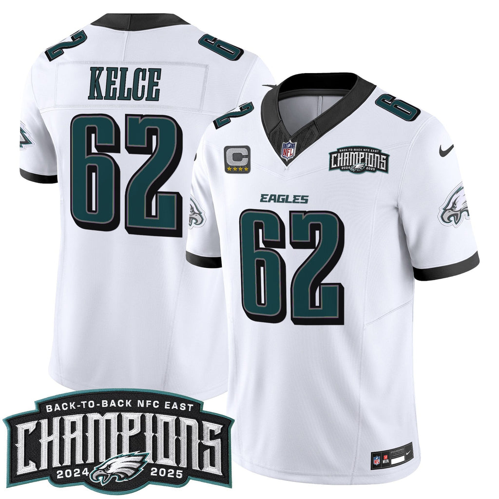 Men's Philadelphia Eagles Back-To-Back 2024-2025 NFC East Division Champions Vapor Limited Jersey - All Stitched