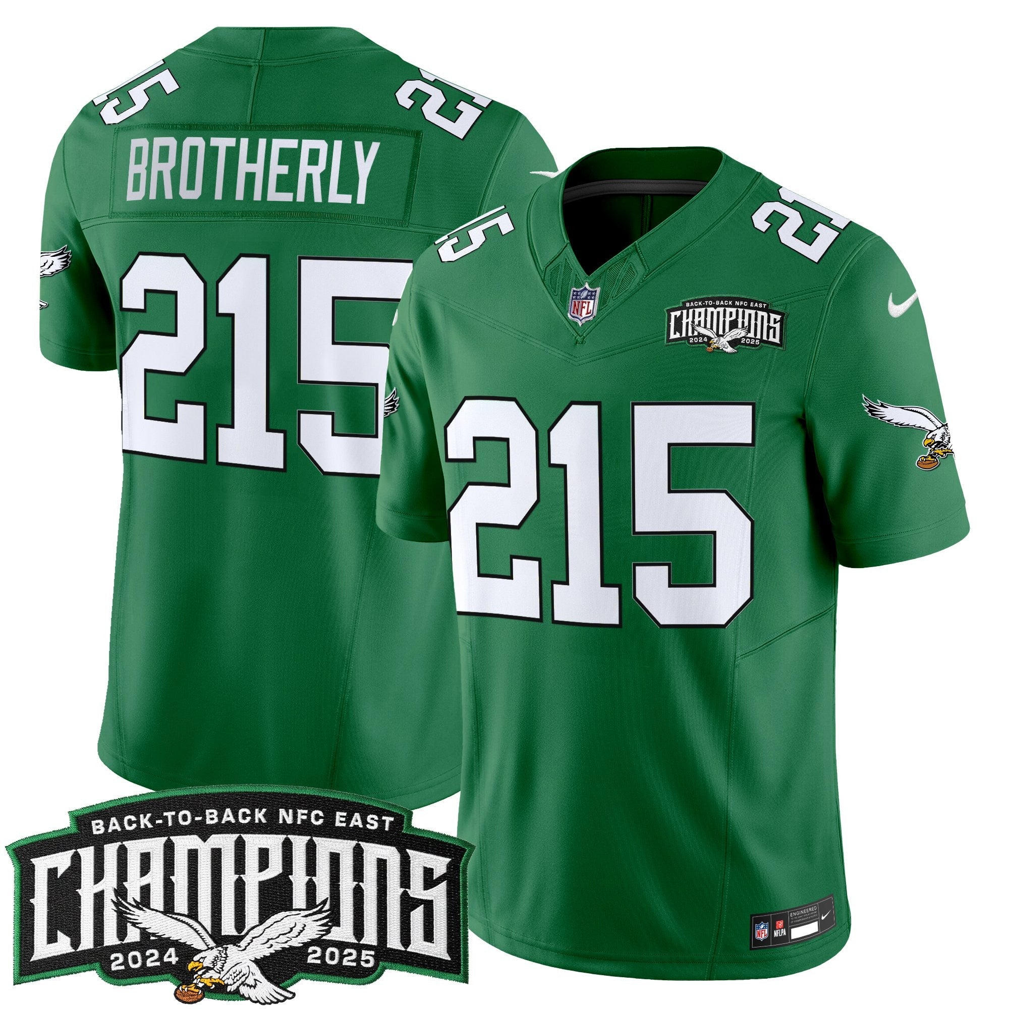 Men's Philadelphia Eagles Back-To-Back 2024-2025 NFC East Division Champions Vapor Limited Jersey - All Stitched