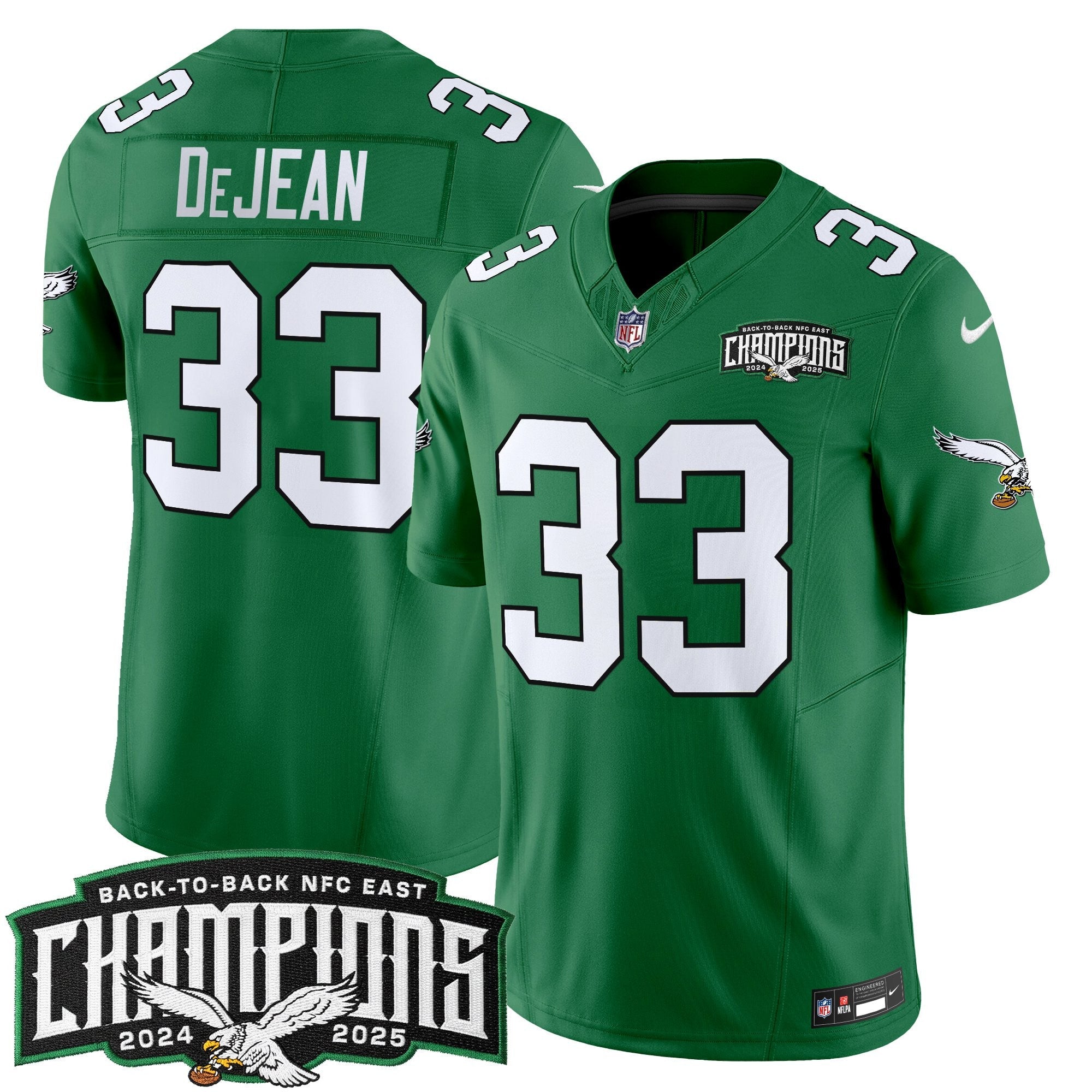 Men's Philadelphia Eagles Back-To-Back 2024-2025 NFC East Division Champions Vapor Limited Jersey - All Stitched