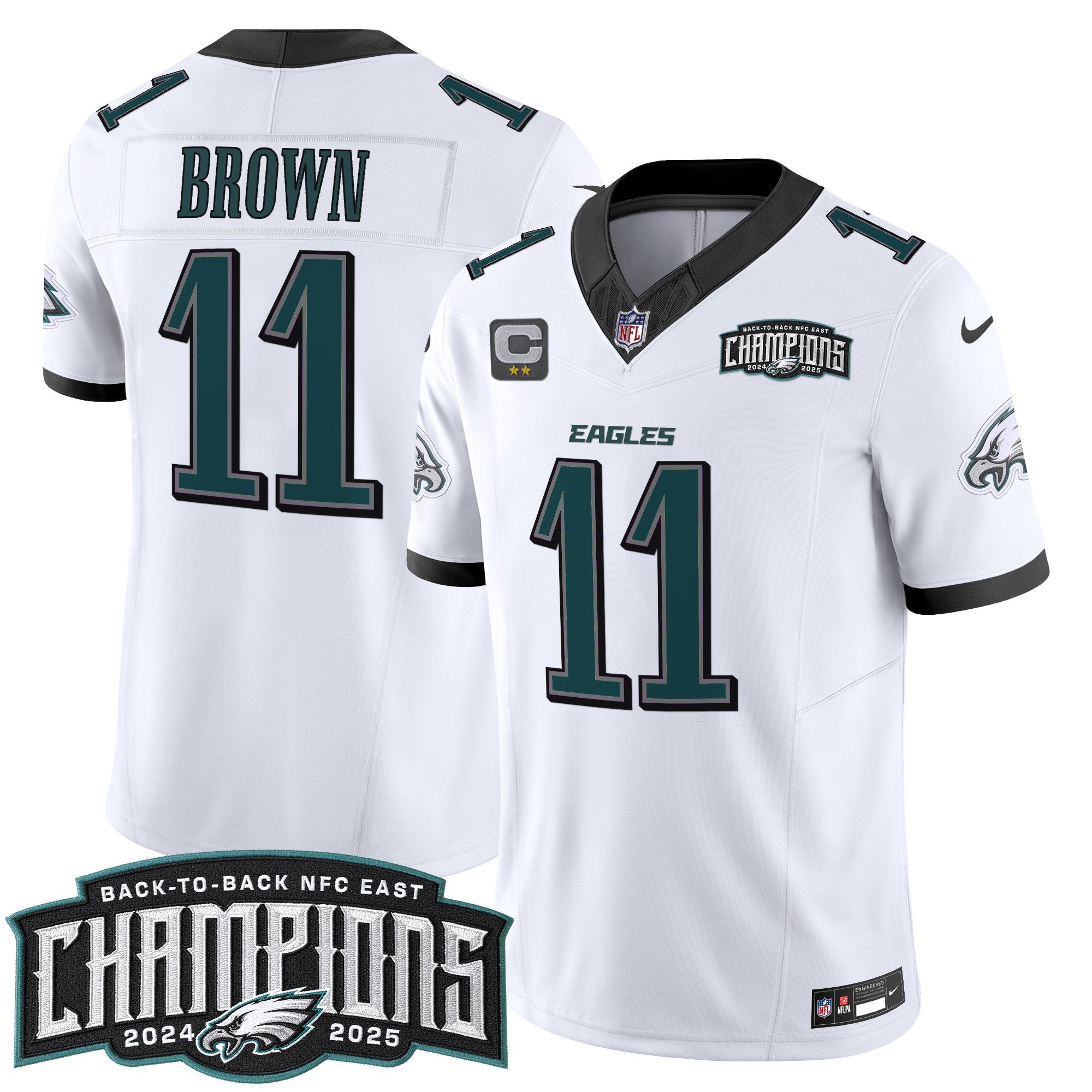 Men's Philadelphia Eagles Back-To-Back 2024-2025 NFC East Division Champions Vapor Limited Jersey - All Stitched