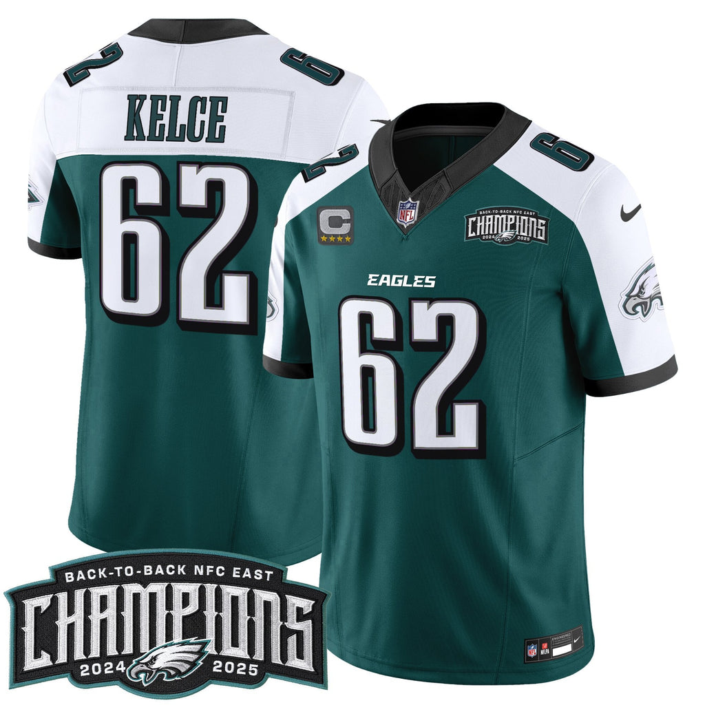 Men's Philadelphia Eagles Back-To-Back 2024-2025 NFC East Division Champions Vapor Limited Jersey - All Stitched