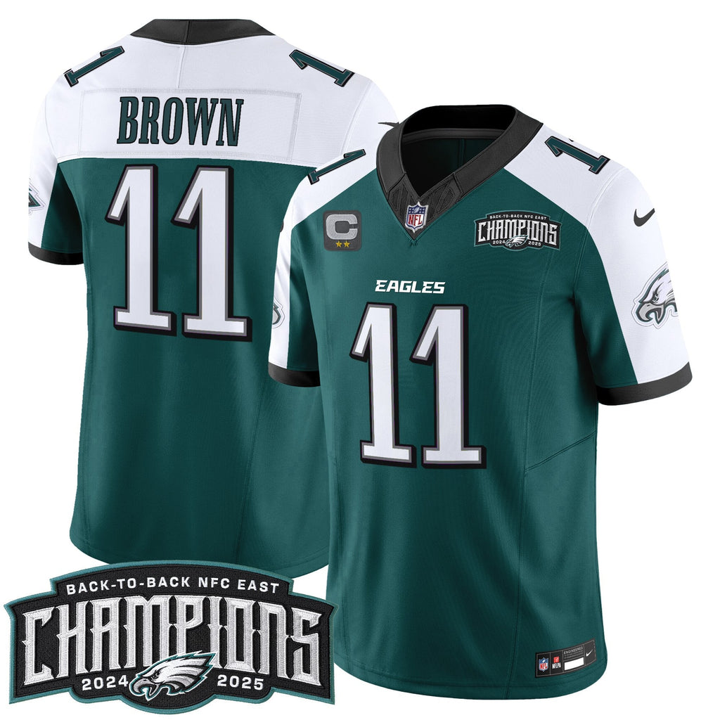 Men's Philadelphia Eagles Back-To-Back 2024-2025 NFC East Division Champions Vapor Limited Jersey - All Stitched