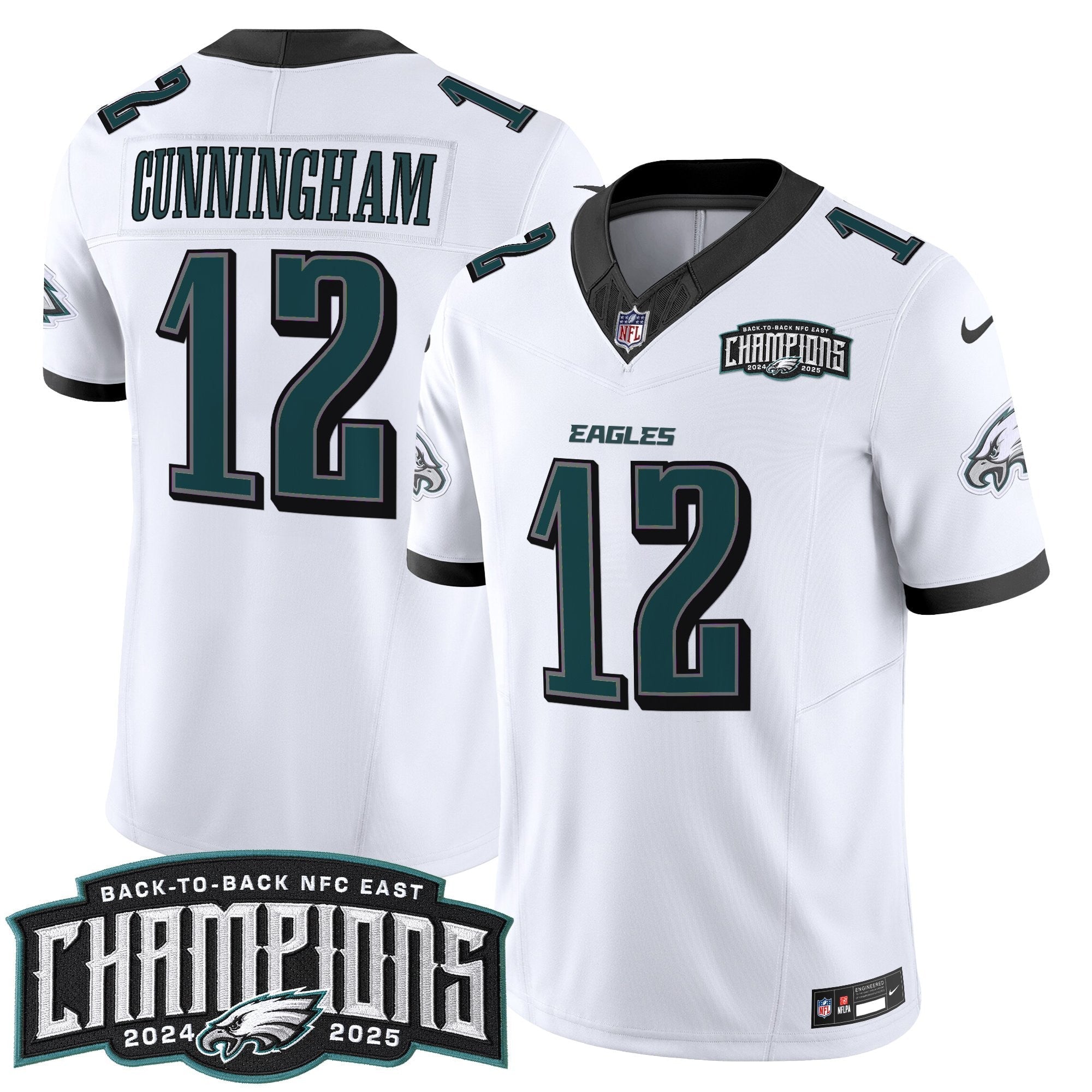 Men's Philadelphia Eagles Back-To-Back 2024-2025 NFC East Division Champions Vapor Limited Jersey - All Stitched