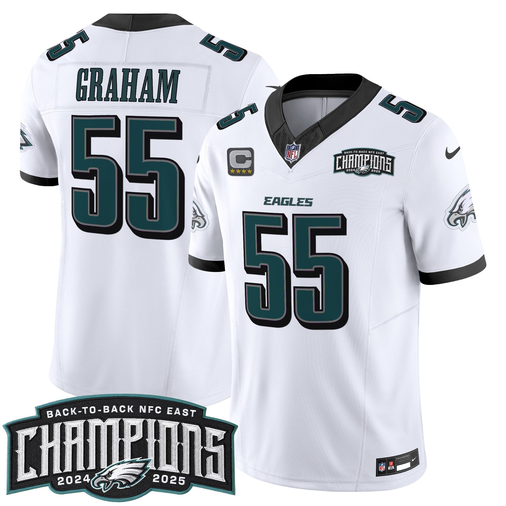 Men's Philadelphia Eagles Back-To-Back 2024-2025 NFC East Division Champions Vapor Limited Jersey - All Stitched