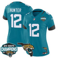 Women's Jacksonville Jaguars 2025 AFC South Division Champions & Florida Patch Vapor Jersey - All Stitched