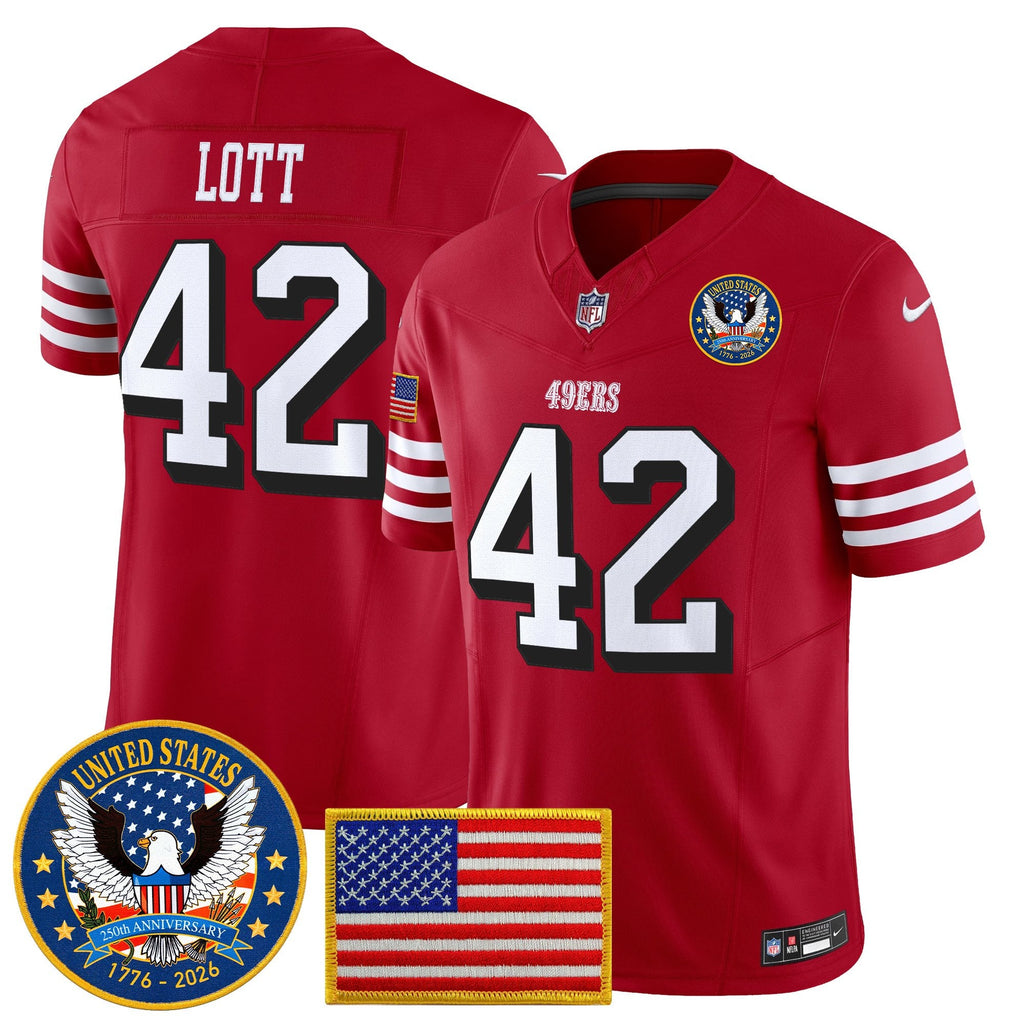 Men's San Francisco 49ers "United States 250th Anniversary Patch" Vapor Limited Jersey - All Stitched
