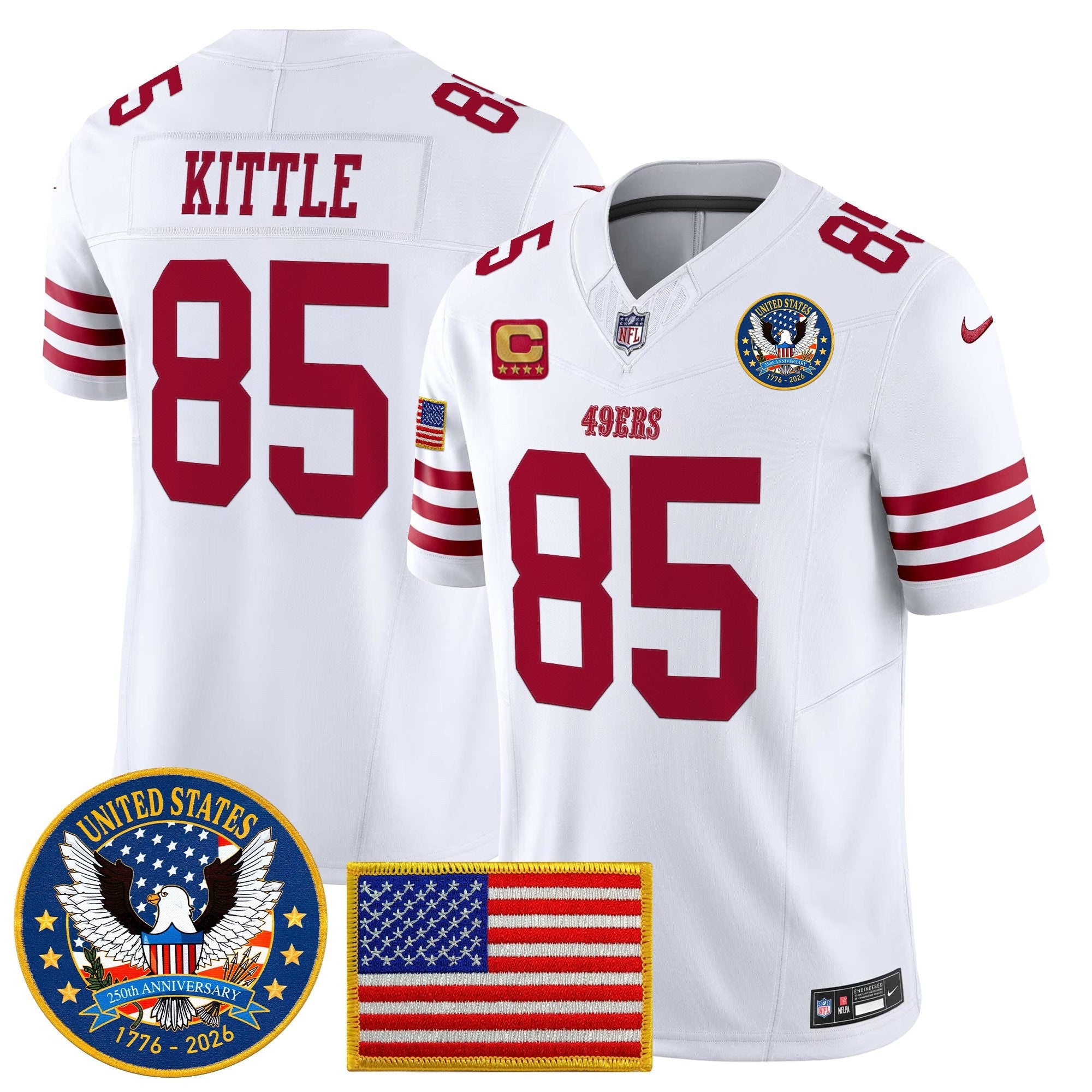 Men's San Francisco 49ers "United States 250th Anniversary Patch" Vapor Limited Jersey - All Stitched