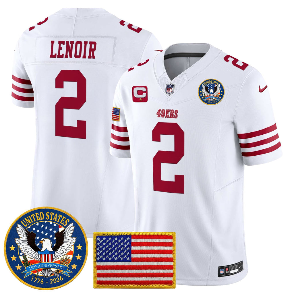 Men's San Francisco 49ers "United States 250th Anniversary Patch" Vapor Limited Jersey - All Stitched