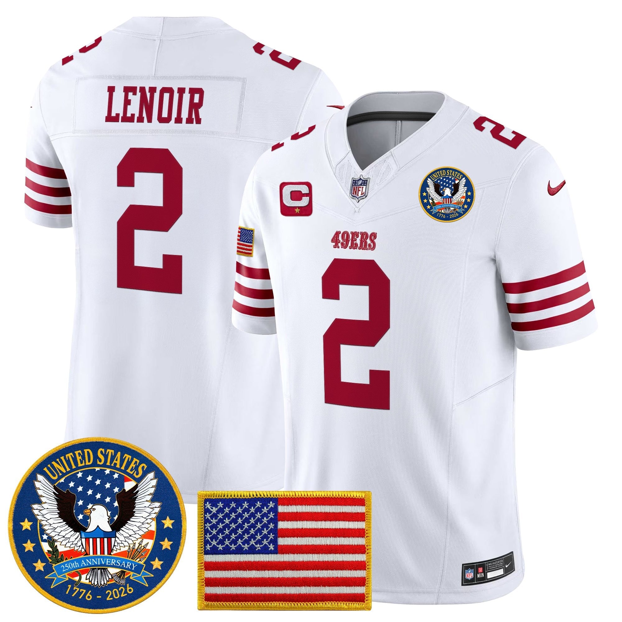 Men's San Francisco 49ers "United States 250th Anniversary Patch" Vapor Limited Jersey - All Stitched