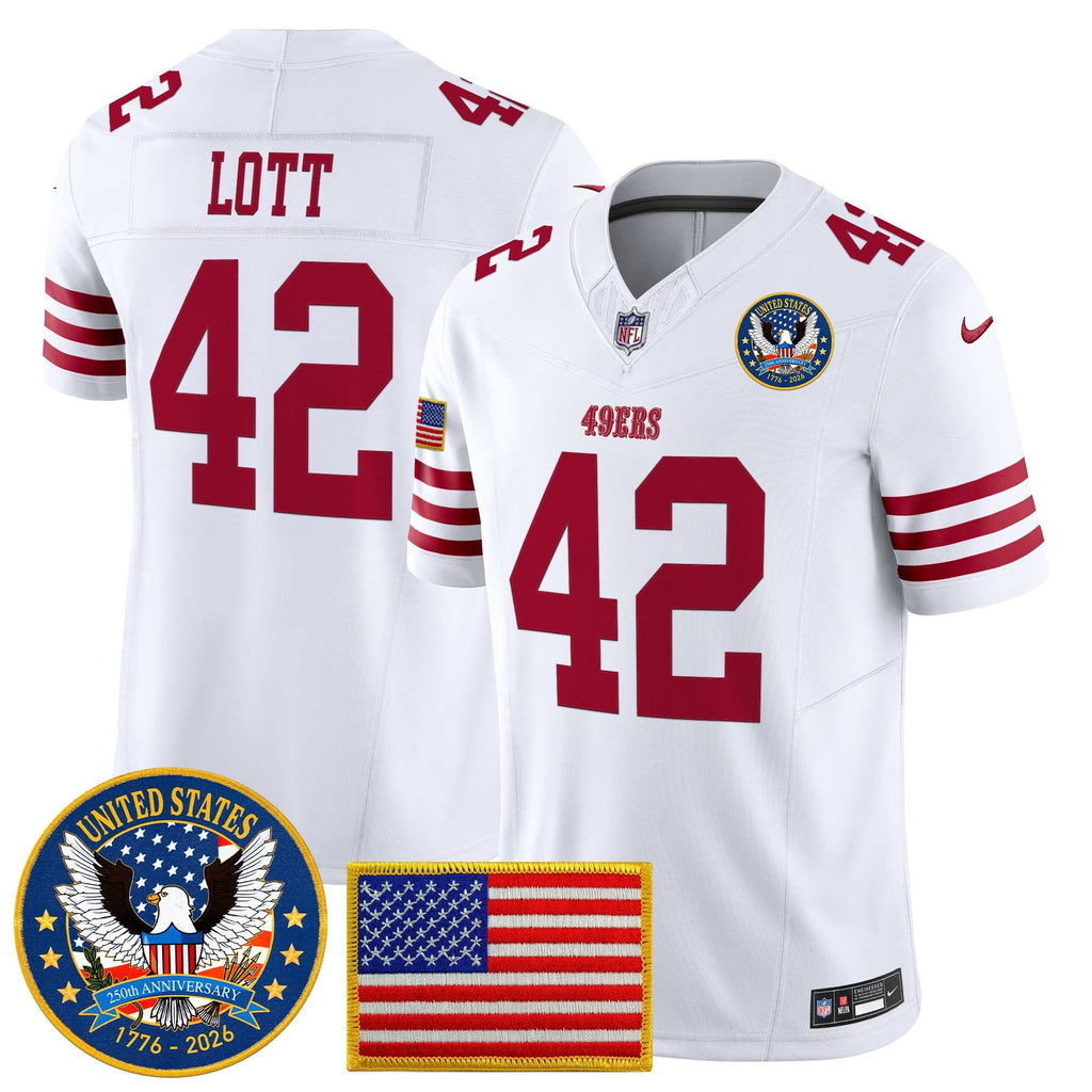 Men's San Francisco 49ers "United States 250th Anniversary Patch" Vapor Limited Jersey - All Stitched