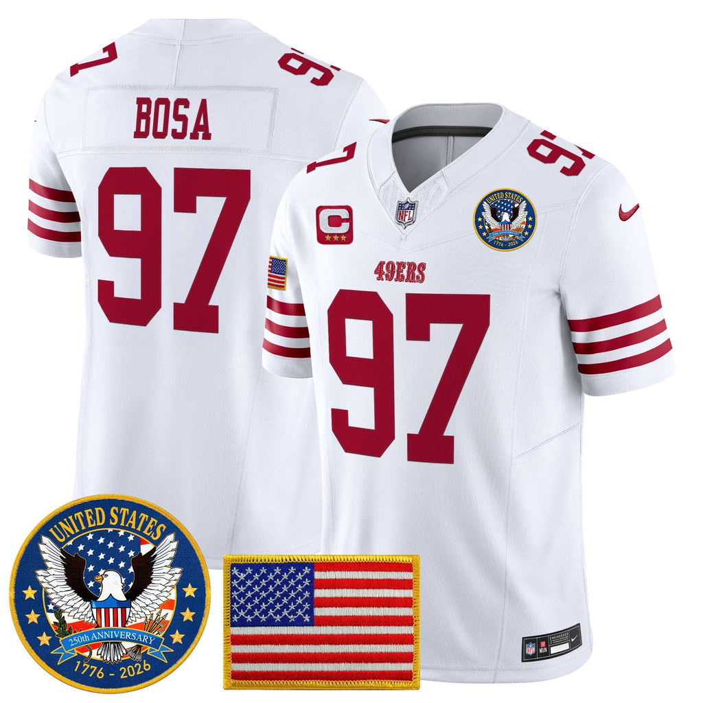 Men's San Francisco 49ers "United States 250th Anniversary Patch" Vapor Limited Jersey - All Stitched