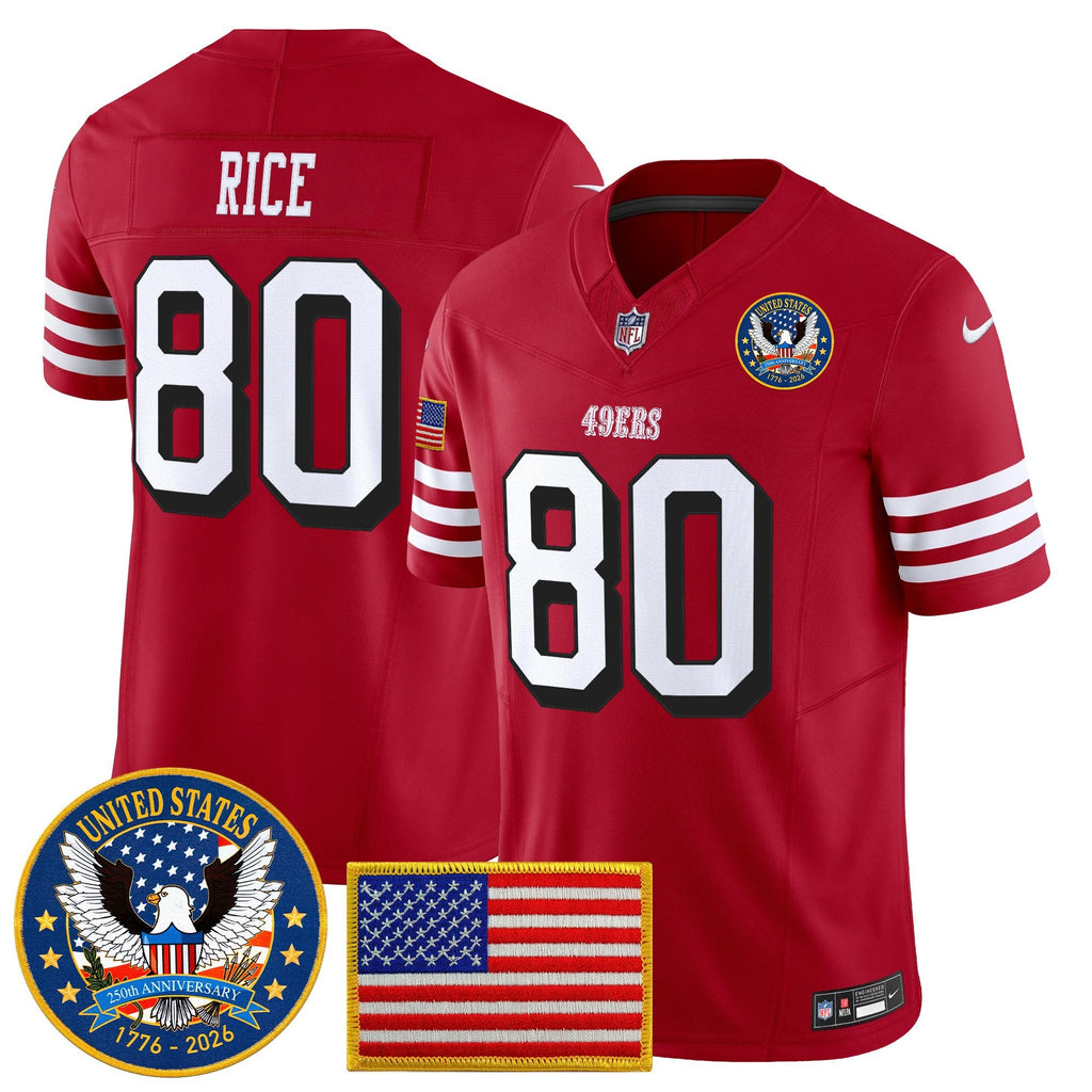 Men's San Francisco 49ers "United States 250th Anniversary Patch" Vapor Limited Jersey - All Stitched