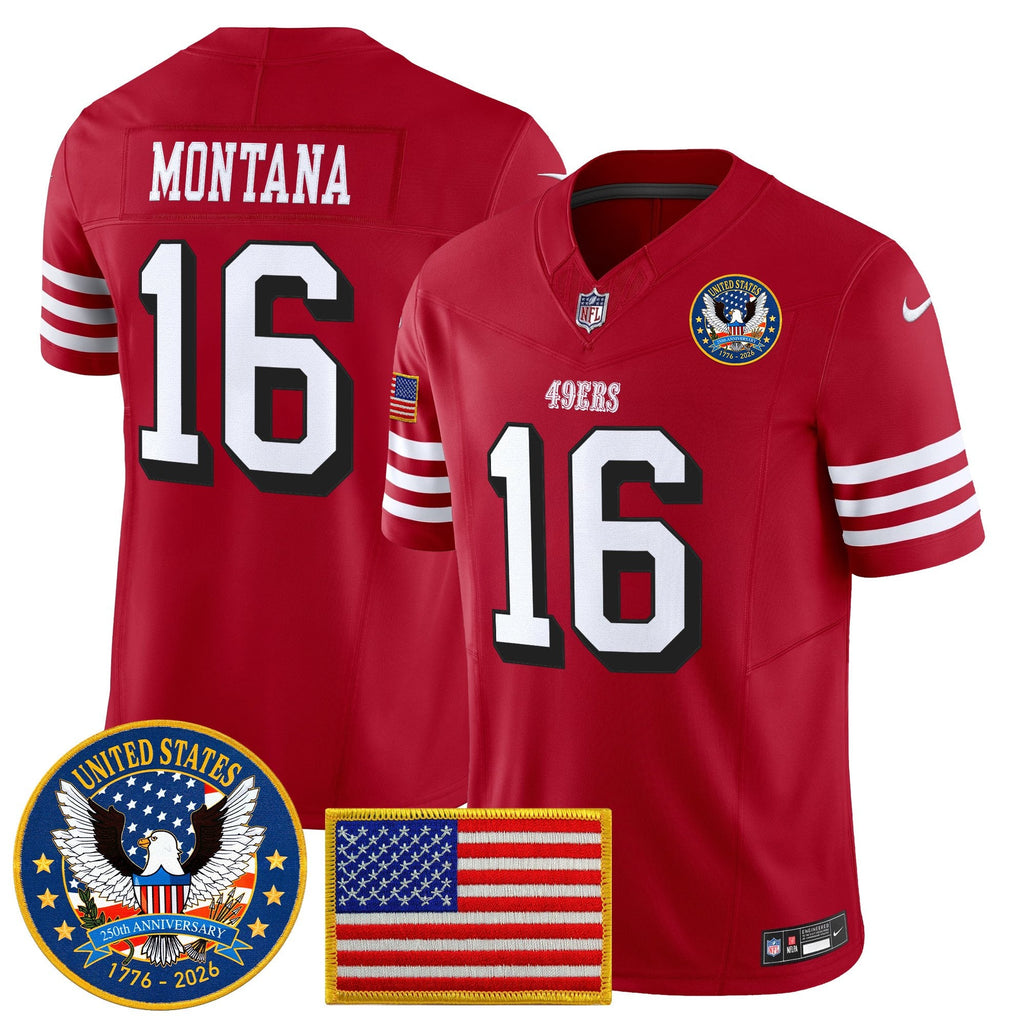 Men's San Francisco 49ers "United States 250th Anniversary Patch" Vapor Limited Jersey - All Stitched
