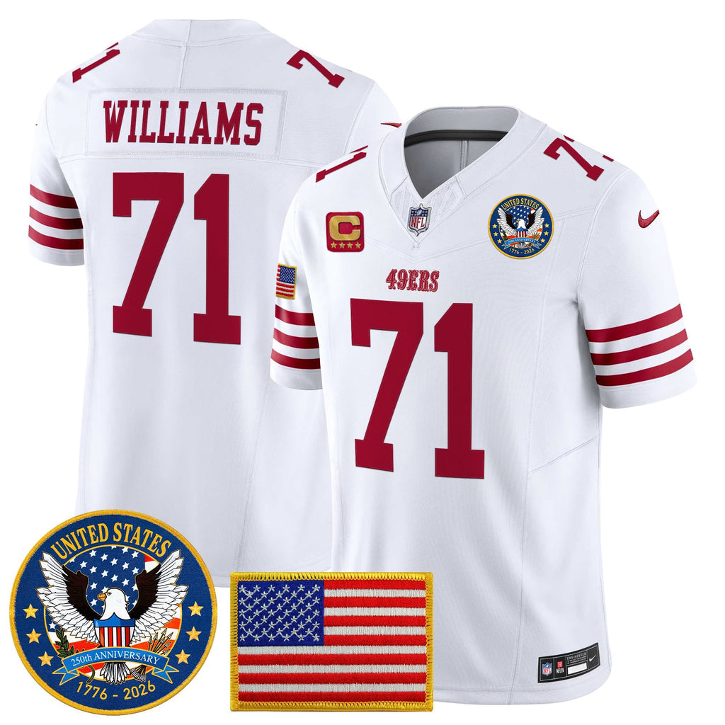 Men's San Francisco 49ers "United States 250th Anniversary Patch" Vapor Limited Jersey - All Stitched