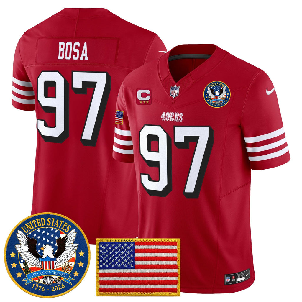 Men's San Francisco 49ers "United States 250th Anniversary Patch" Vapor Limited Jersey - All Stitched