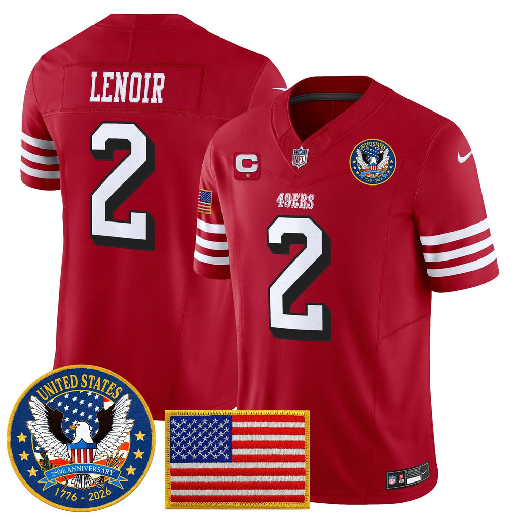 Men's San Francisco 49ers "United States 250th Anniversary Patch" Vapor Limited Jersey - All Stitched