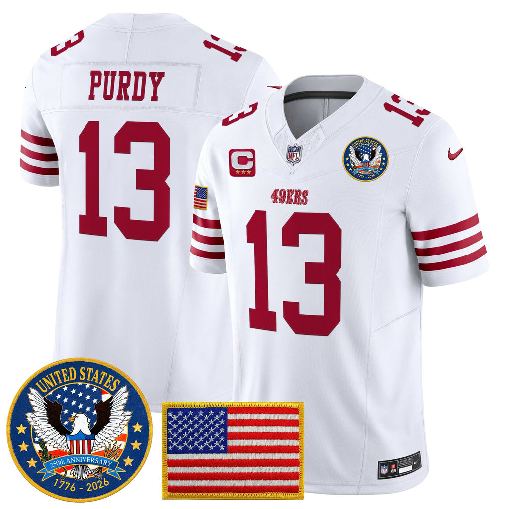 Men's San Francisco 49ers "United States 250th Anniversary Patch" Vapor Limited Jersey - All Stitched