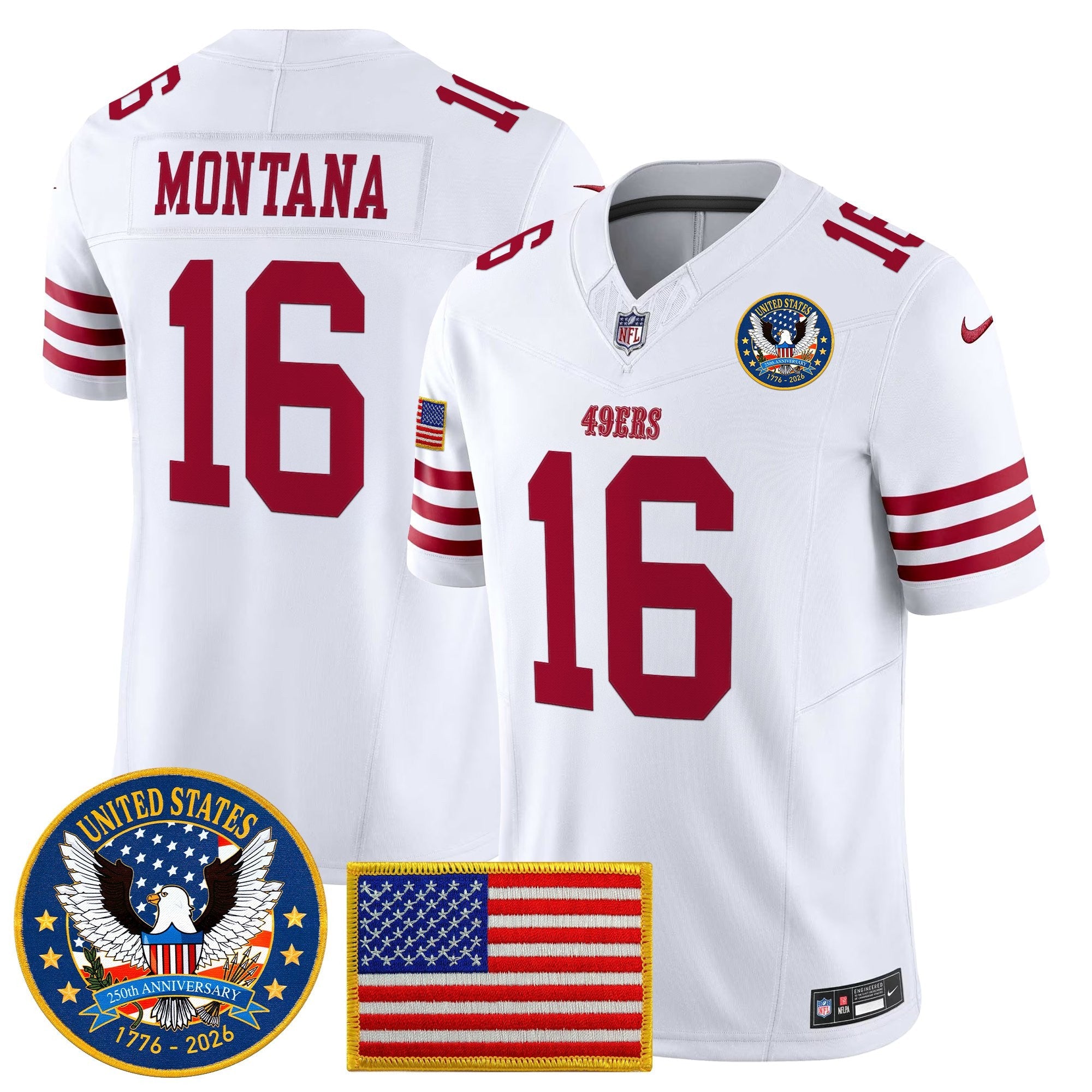Men's San Francisco 49ers "United States 250th Anniversary Patch" Vapor Limited Jersey - All Stitched