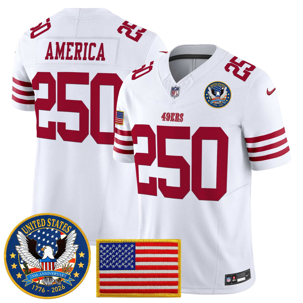 Men's San Francisco 49ers "United States 250th Anniversary Patch" Vapor Limited Jersey - All Stitched