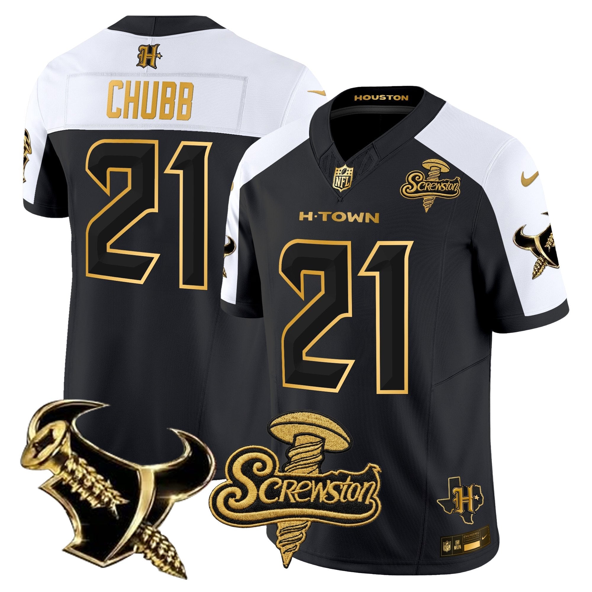 Men's Houston Texans DJ Screw Gold Vapor Limited Jersey - All Stitched