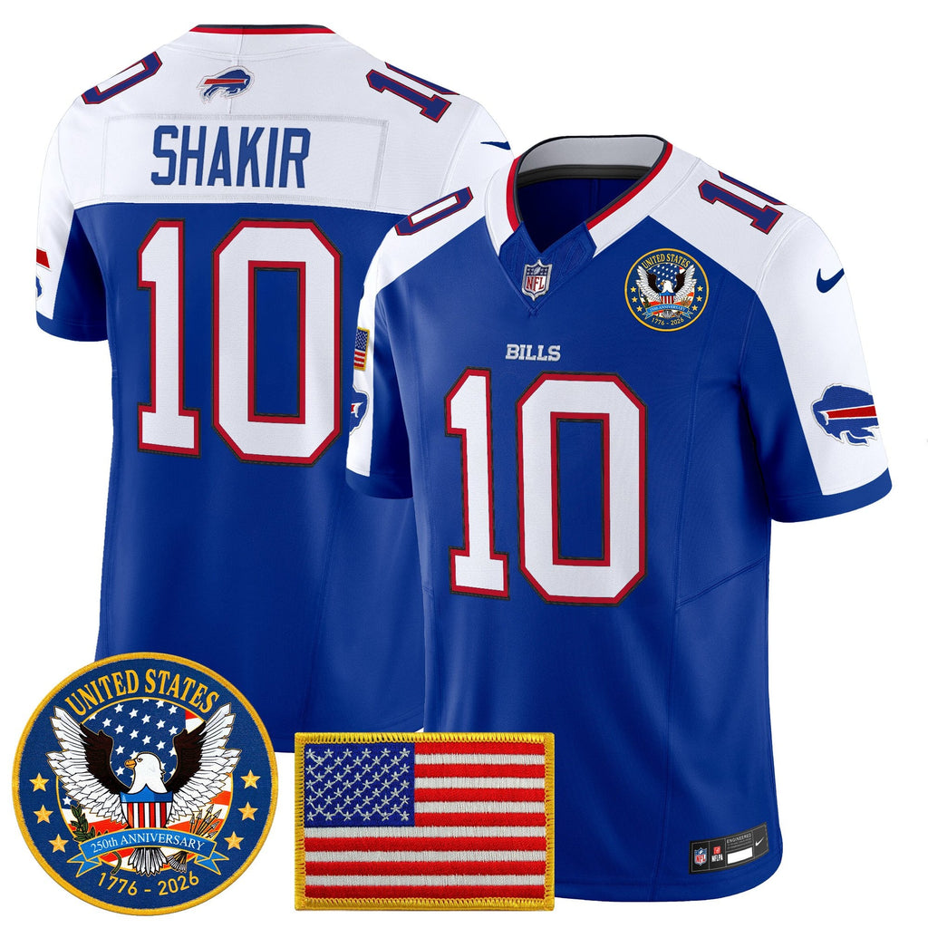 Men's Buffalo Bills "United States 250th Anniversary Patch" Vapor Limited Jersey - All Stitched