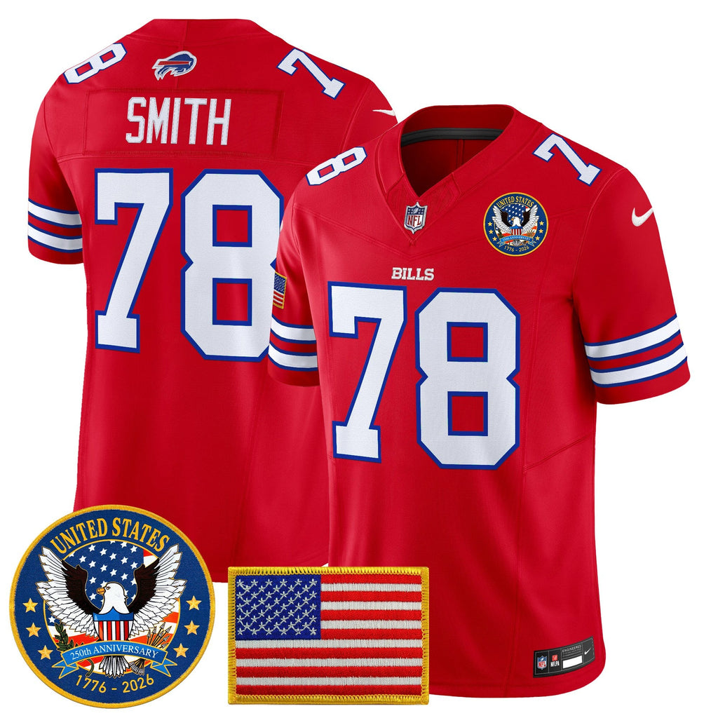 Men's Buffalo Bills "United States 250th Anniversary Patch" Vapor Limited Jersey - All Stitched