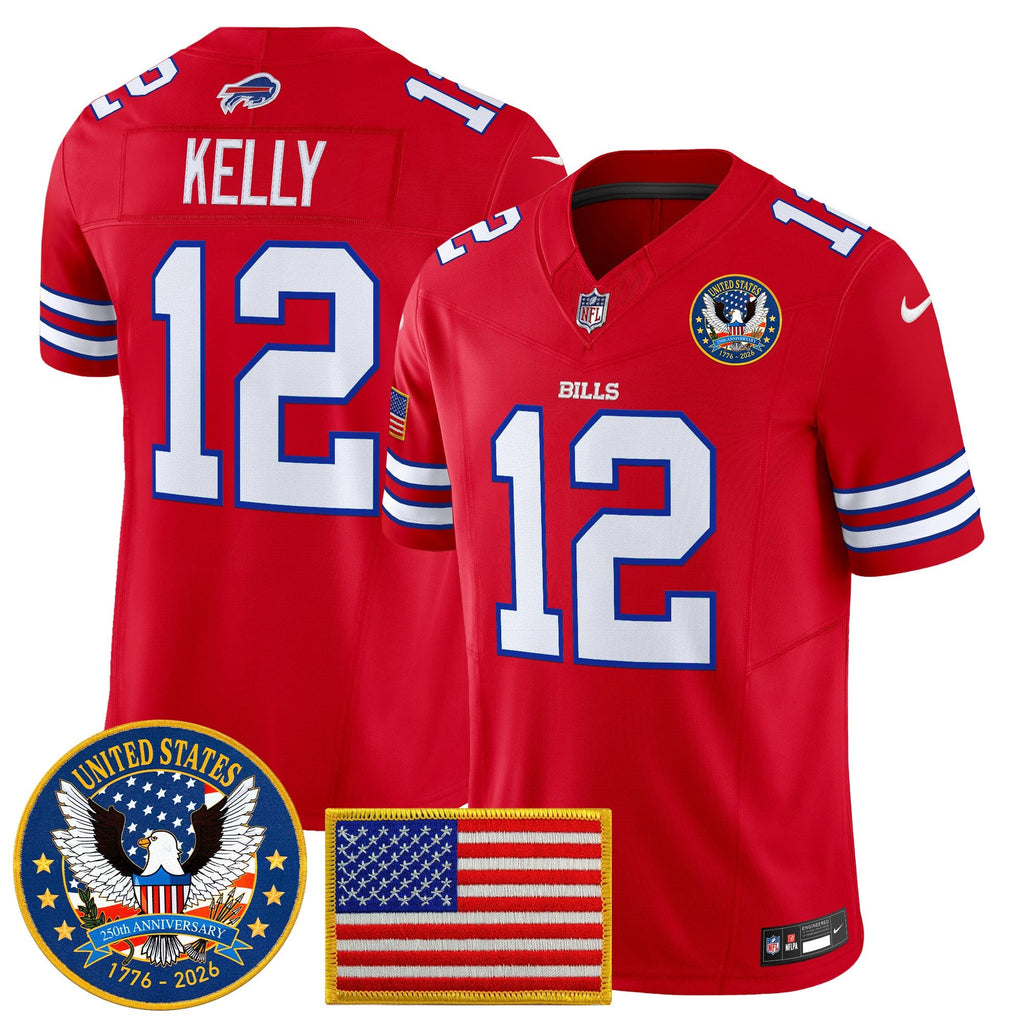 Men's Buffalo Bills "United States 250th Anniversary Patch" Vapor Limited Jersey - All Stitched