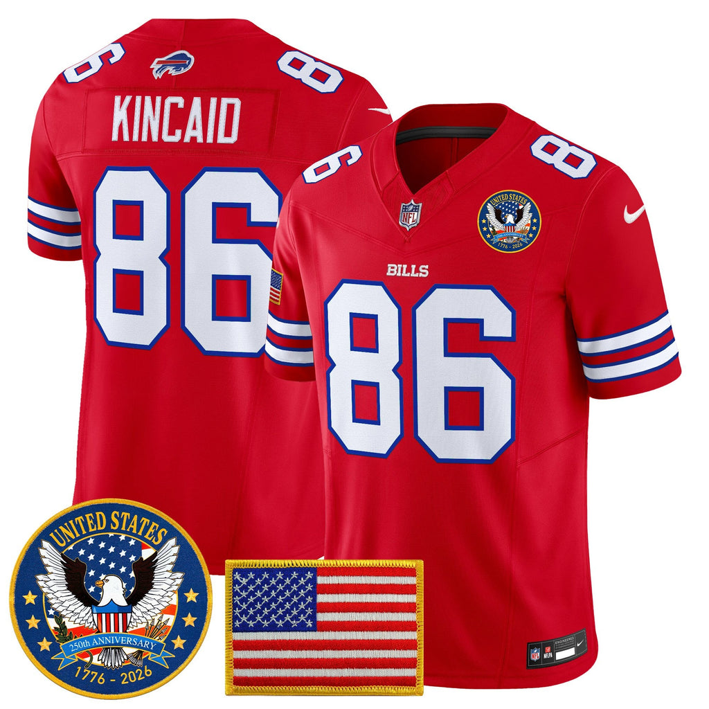 Men's Buffalo Bills "United States 250th Anniversary Patch" Vapor Limited Jersey - All Stitched