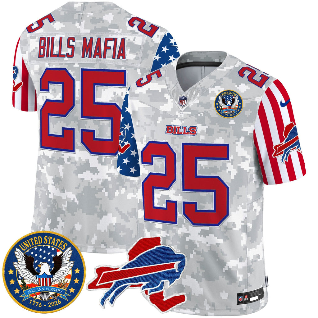 Men's Buffalo Bills "America250 Edition" Style Vapor Limited Jersey - All Stitched