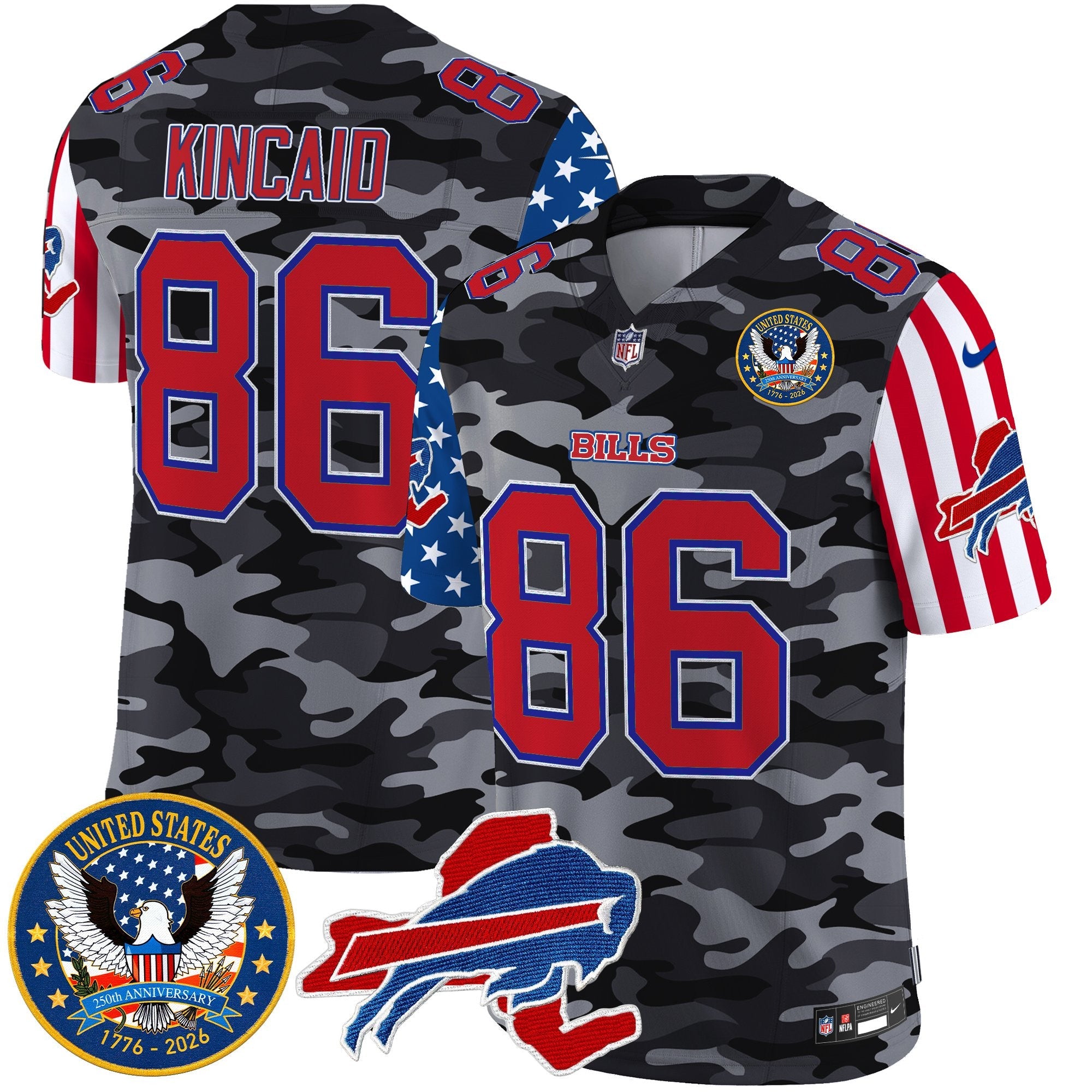 Men's Buffalo Bills "America250 Edition" Style Vapor Limited Jersey - All Stitched