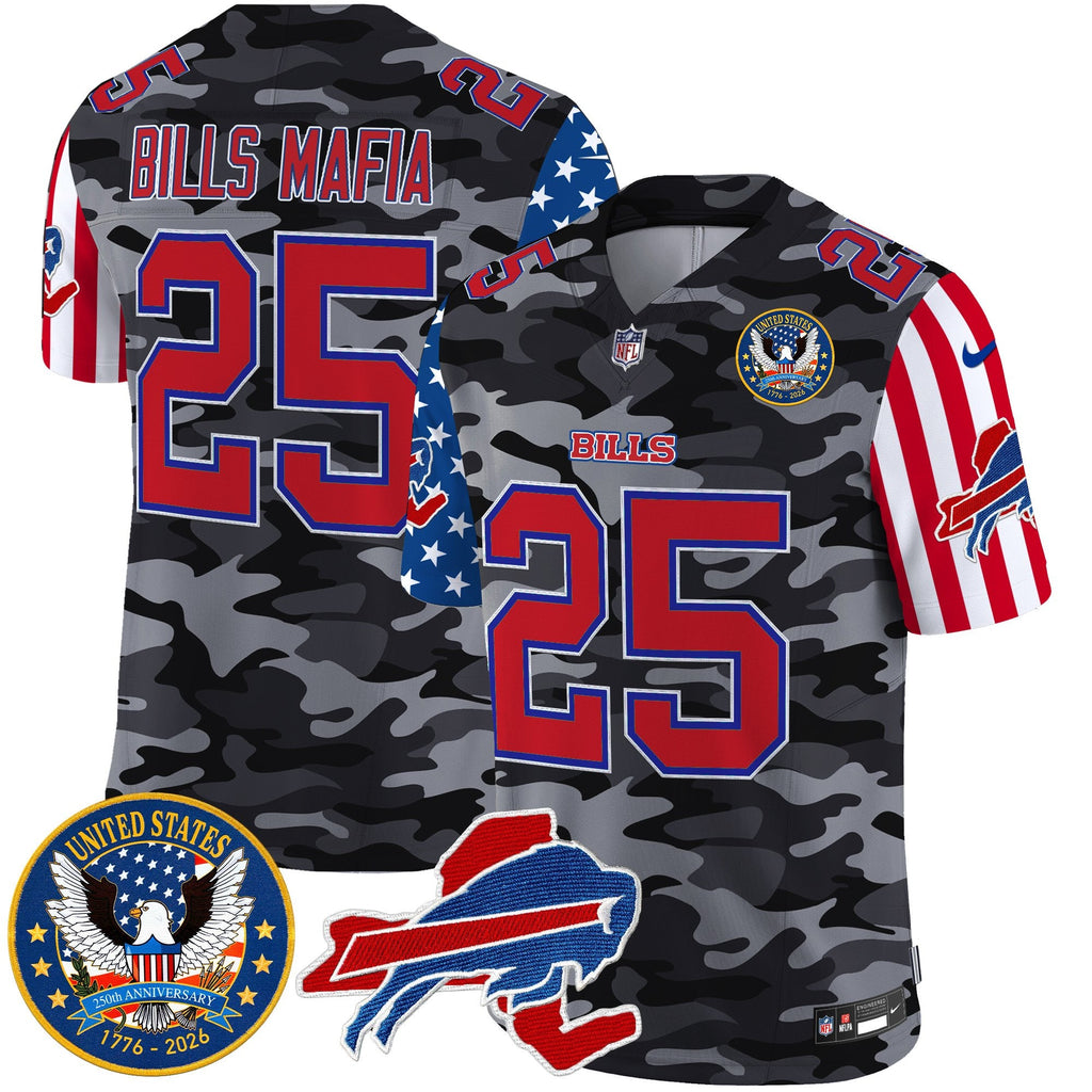 Men's Buffalo Bills "America250 Edition" Style Vapor Limited Jersey - All Stitched