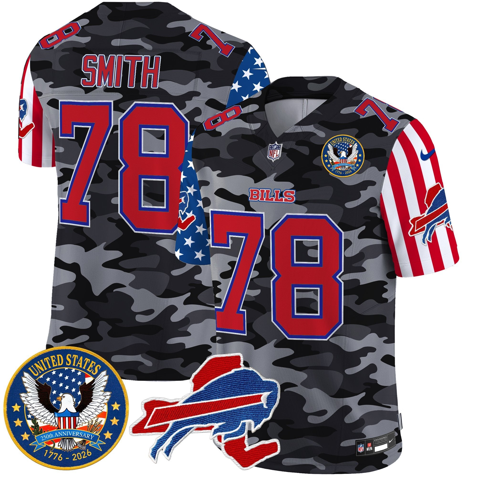 Men's Buffalo Bills "America250 Edition" Style Vapor Limited Jersey - All Stitched