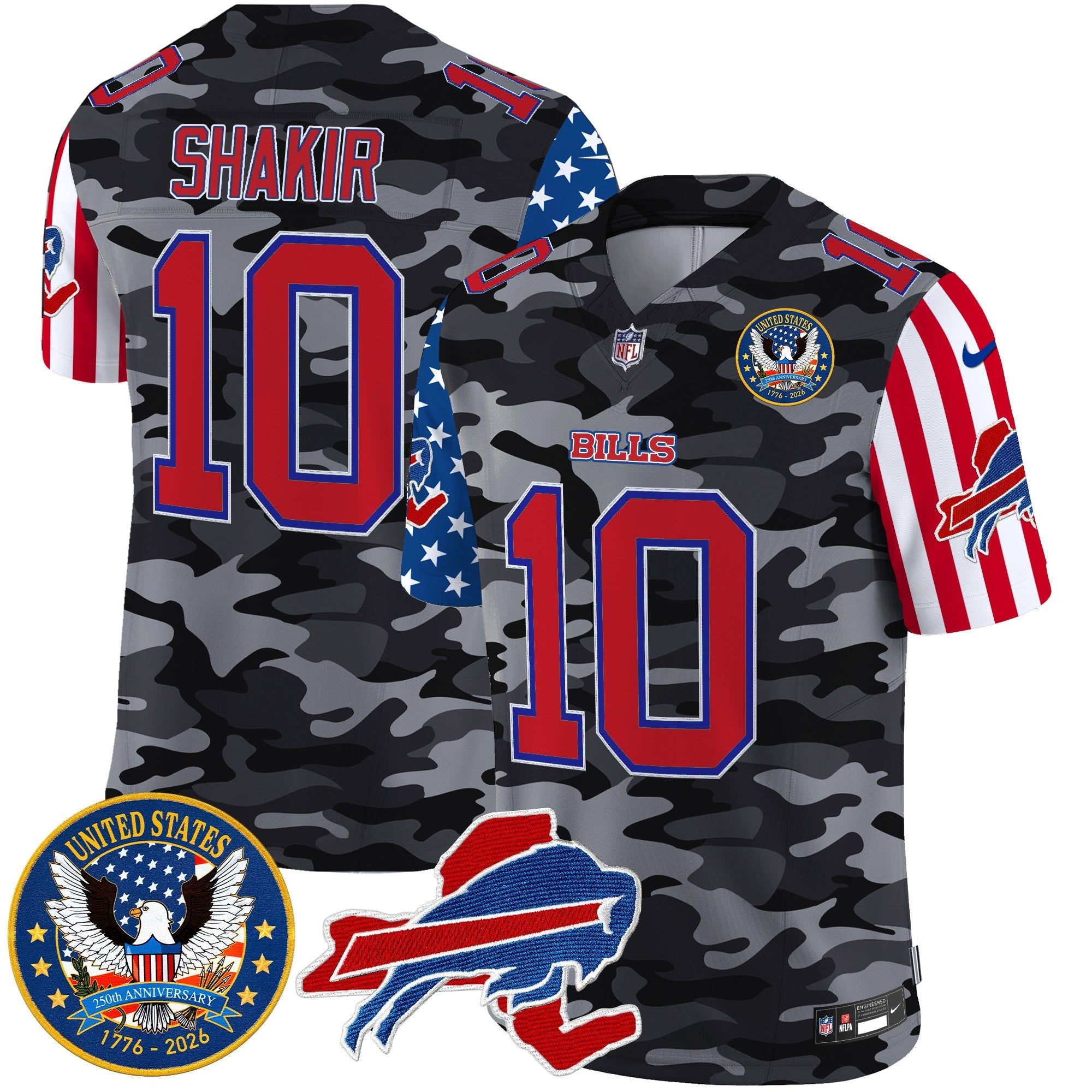 Men's Buffalo Bills "America250 Edition" Style Vapor Limited Jersey - All Stitched