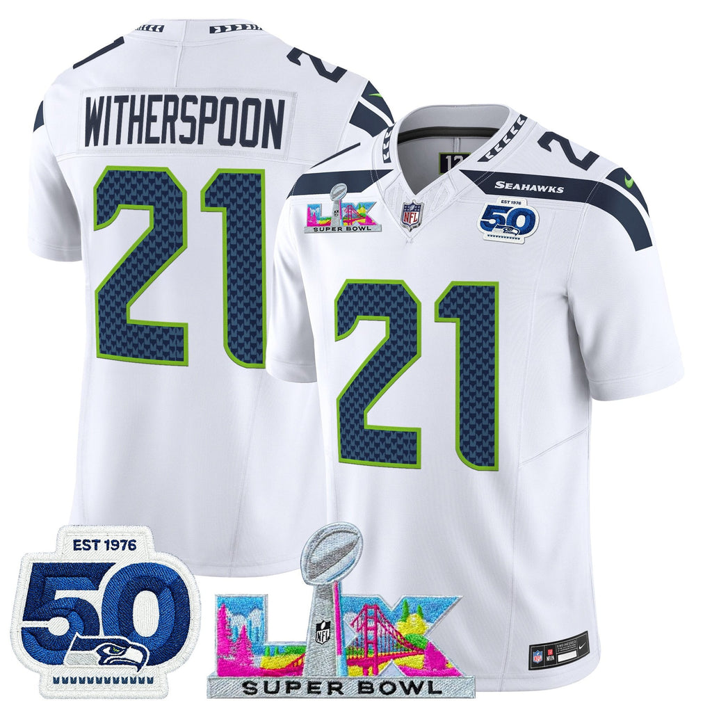 Men's Seattle Seahawks "Super Bowl LX & 50th Patch" Vapor Limited Jersey - All Stitched