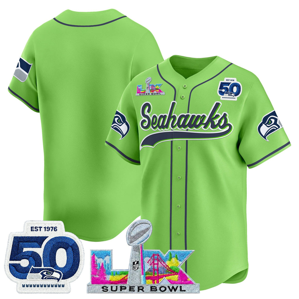 Men's Seattle Seahawks Super Bowl LX Vapor Baseball Jersey - All Stitched
