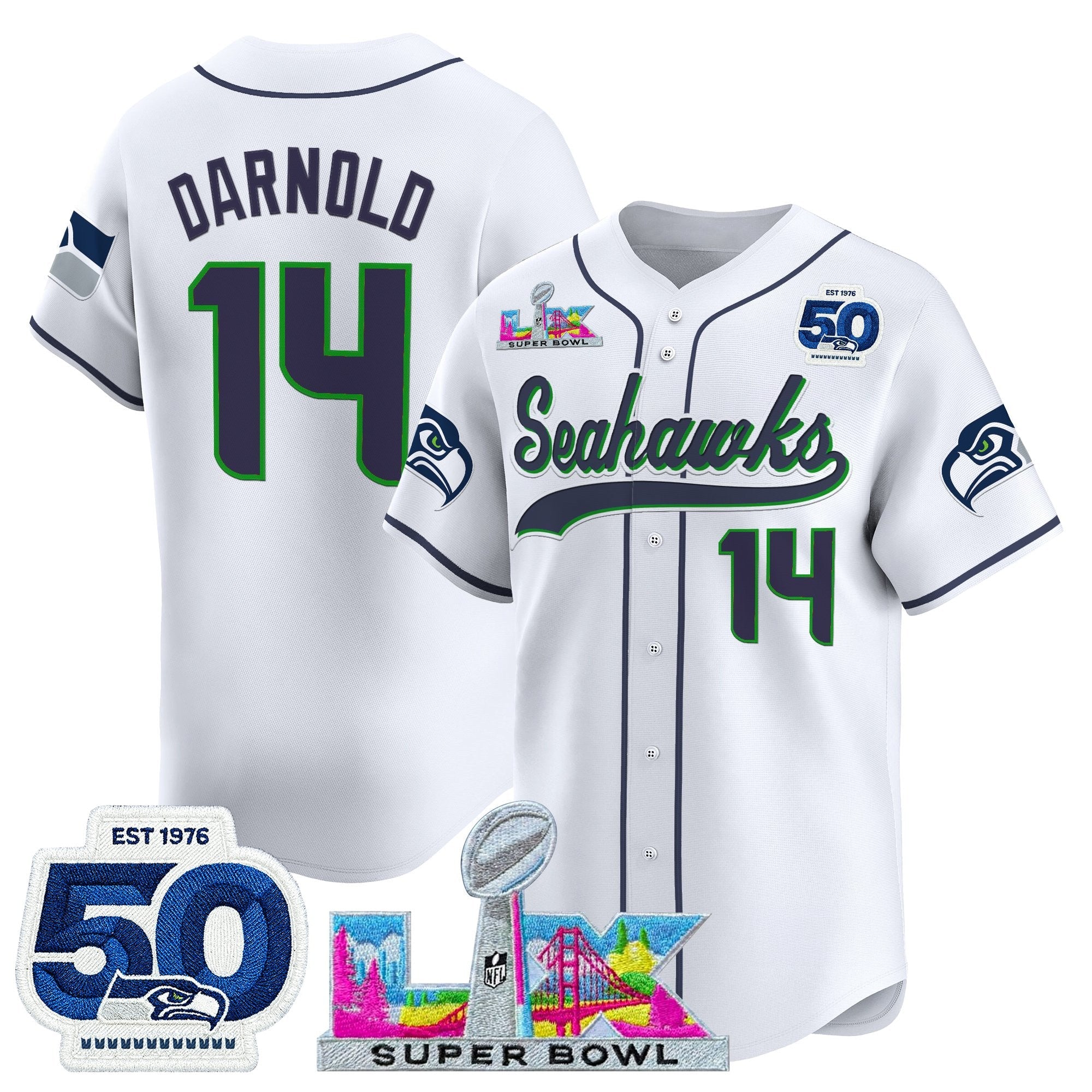 Men's Seattle Seahawks Super Bowl LX Vapor Baseball Jersey - All Stitched