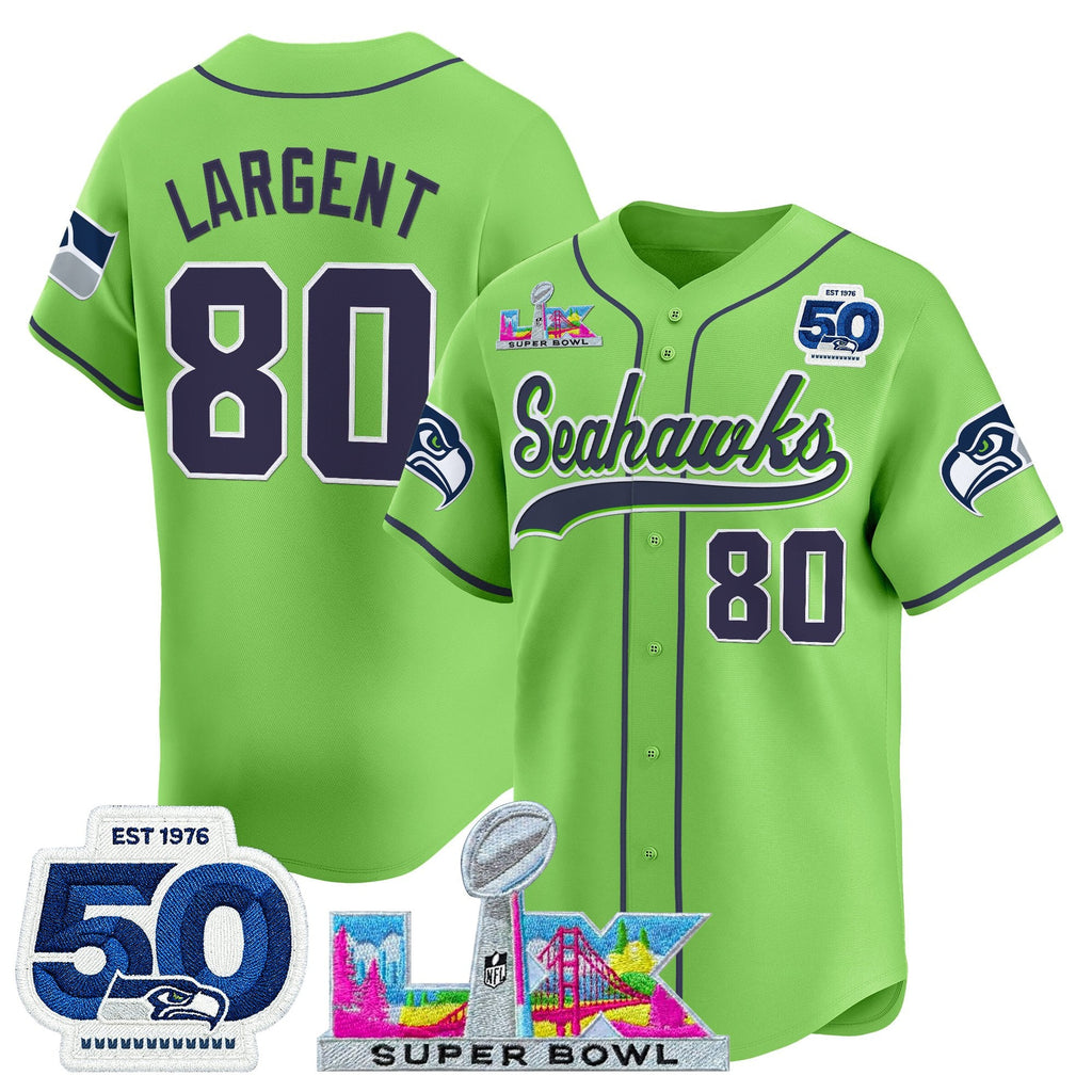 Men's Seattle Seahawks Super Bowl LX Vapor Baseball Jersey - All Stitched