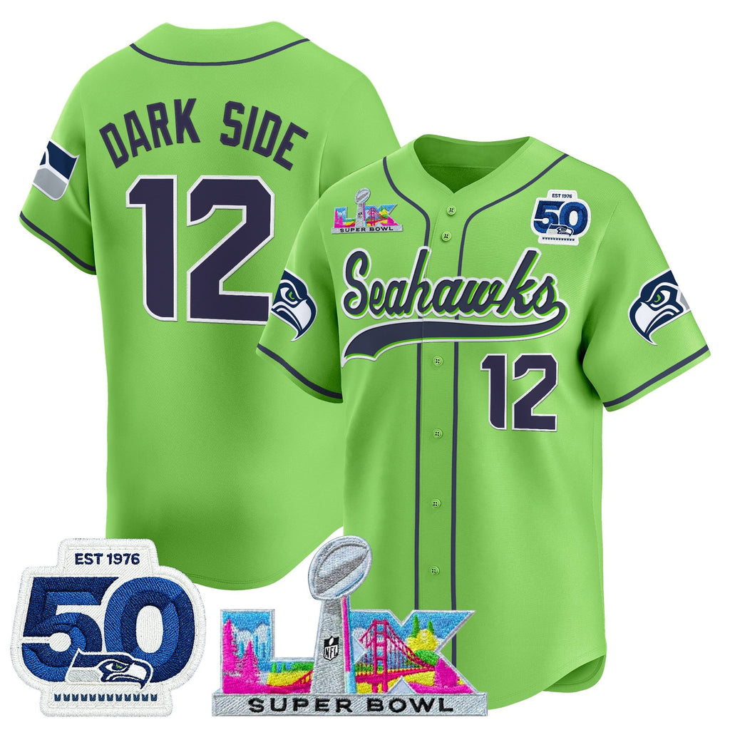 Men's Seattle Seahawks Super Bowl LX Vapor Baseball Jersey - All Stitched