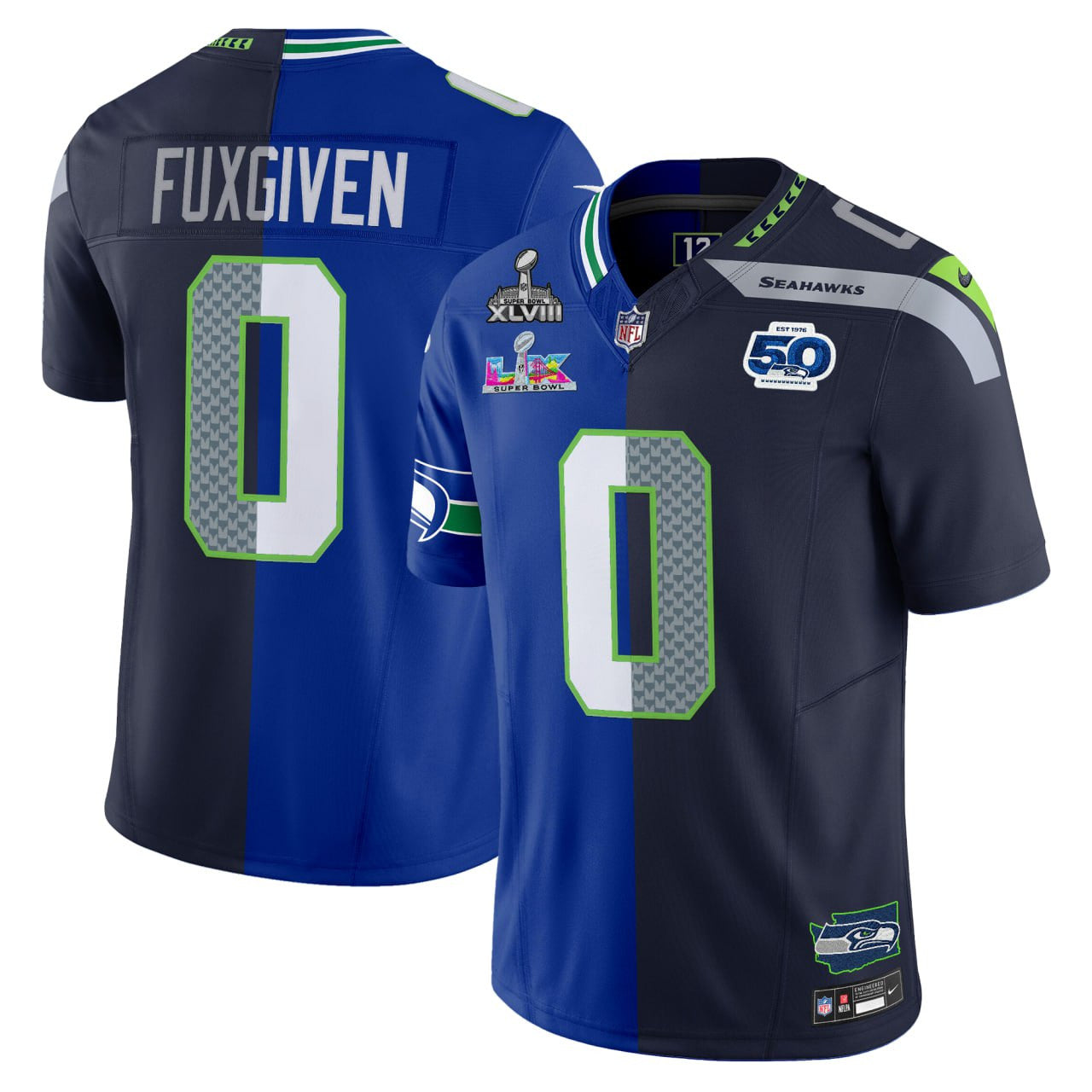Seattle Seahawks Split Vapor Limited Jersey - All Stitched