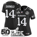 Women's Seattle Seahawks "Super Bowl LX & 50th Patch" Vapor Limited Jersey - Gothic Edition - All Stitched