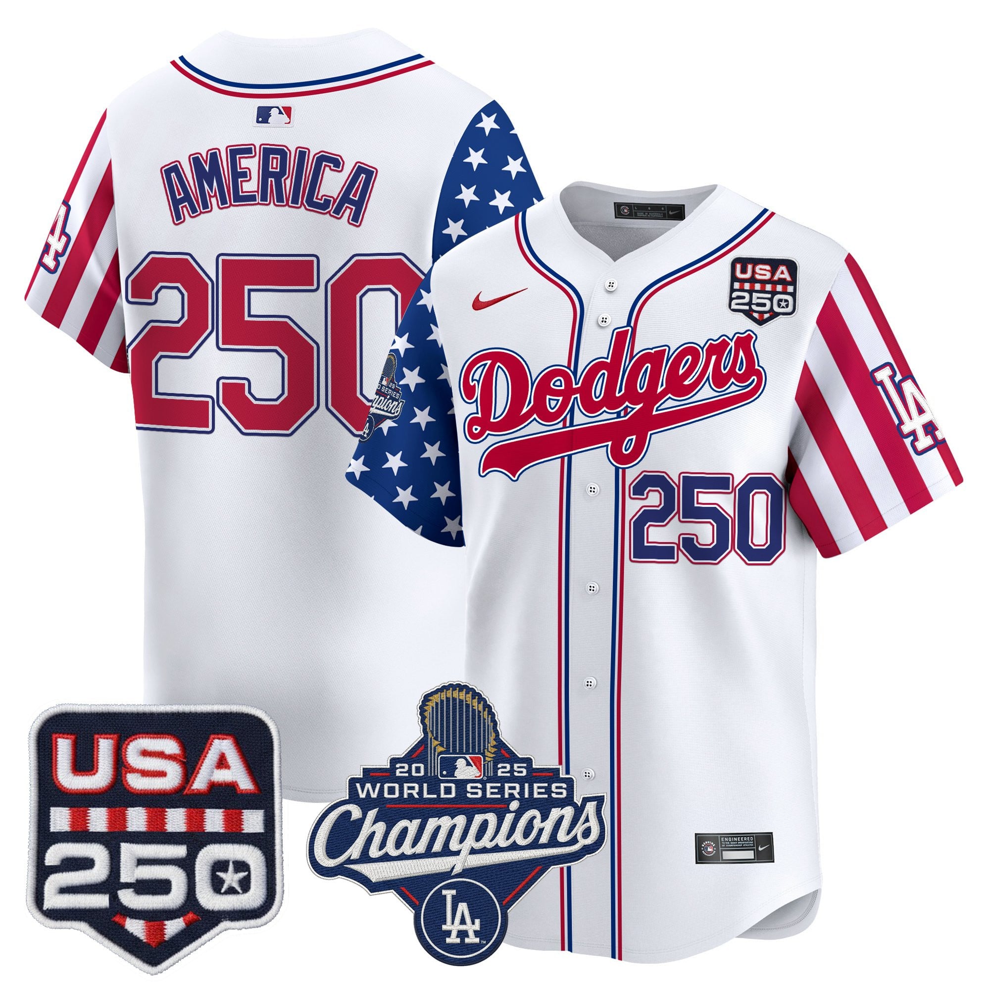 Los Angeles "Dodgers America250" Edition Vapor Premier Limited Jersey V2 - Stitched