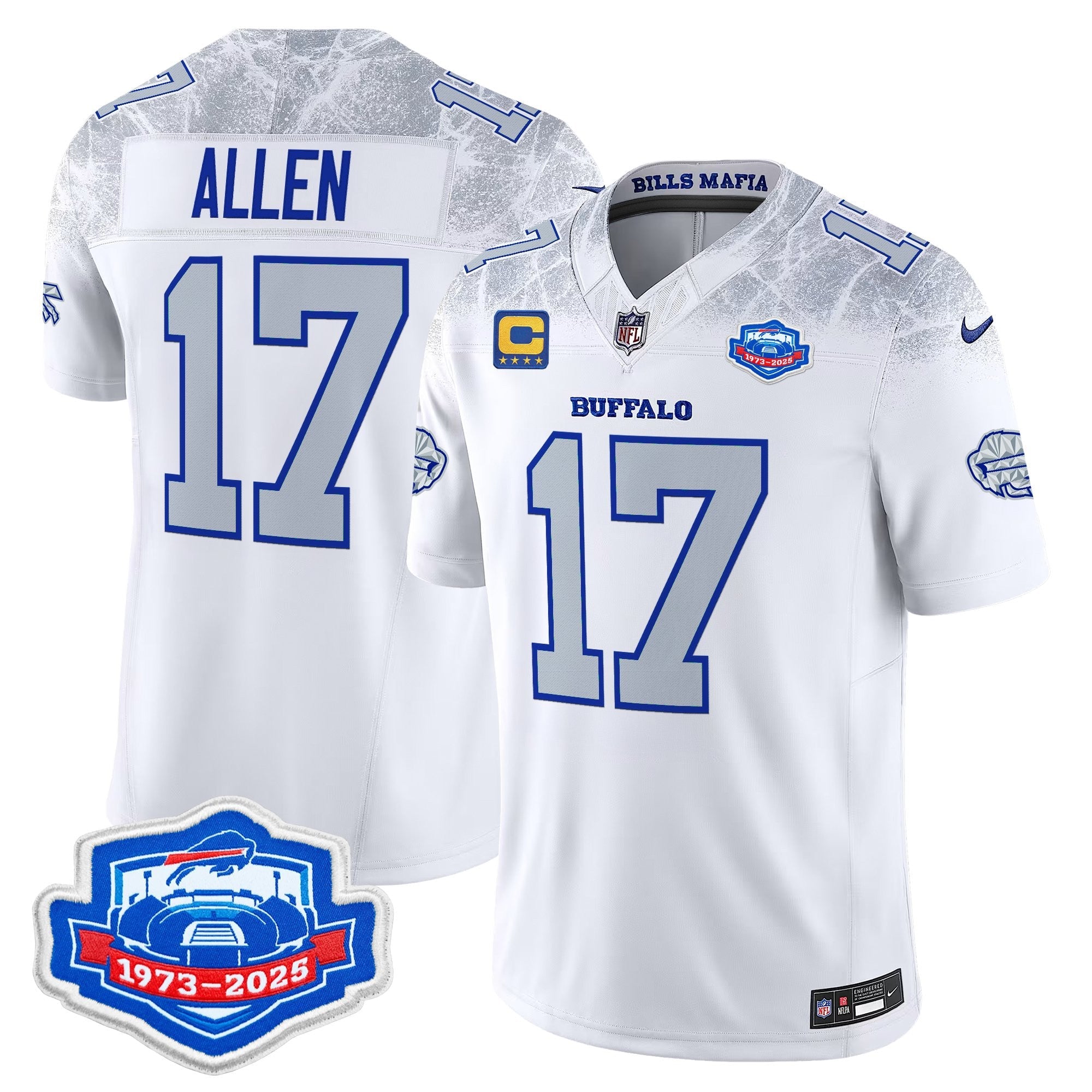 Men's Buffalo Bills 1973 - 2025 Farewell Season Patch Vapor Limited Jersey - All Stitched