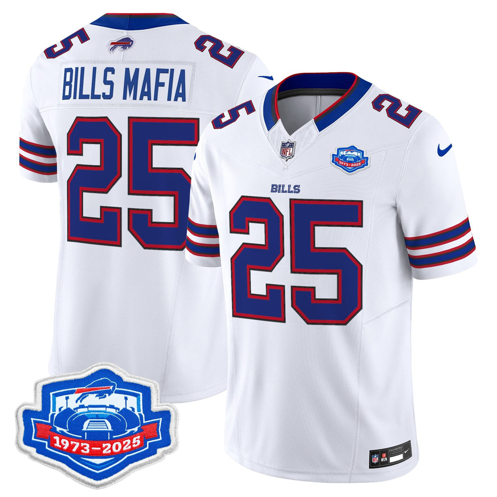 Men's Buffalo Bills 1973 - 2025 Farewell Season Patch Vapor Limited Jersey - All Stitched