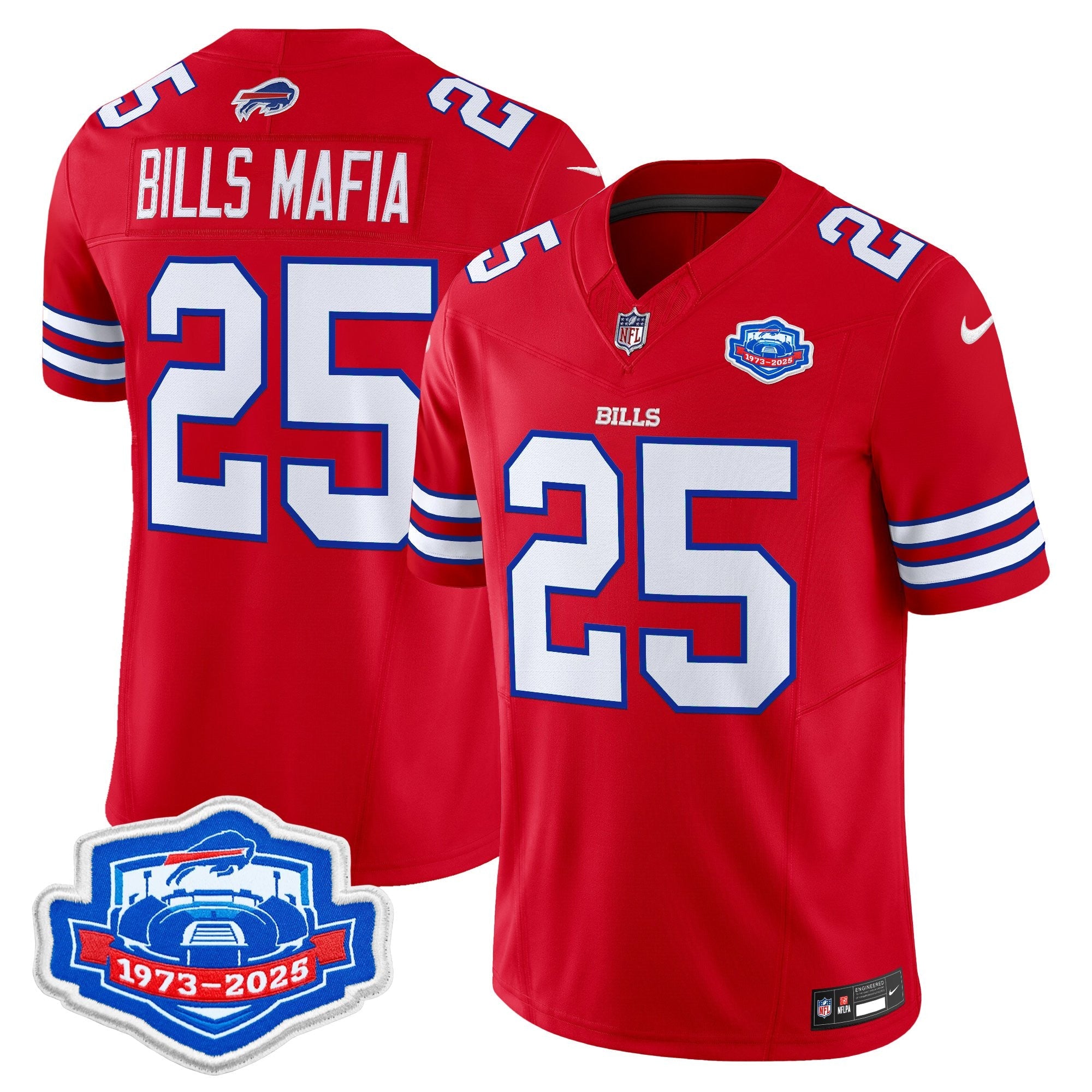 Men's Buffalo Bills 1973 - 2025 Farewell Season Patch Vapor Limited Jersey - All Stitched
