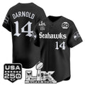 Men's Seattle Seahawks “Super Bowl LX & 50th Patch” Vapor Baseball Jersey - Gothic Edition - All Stitched