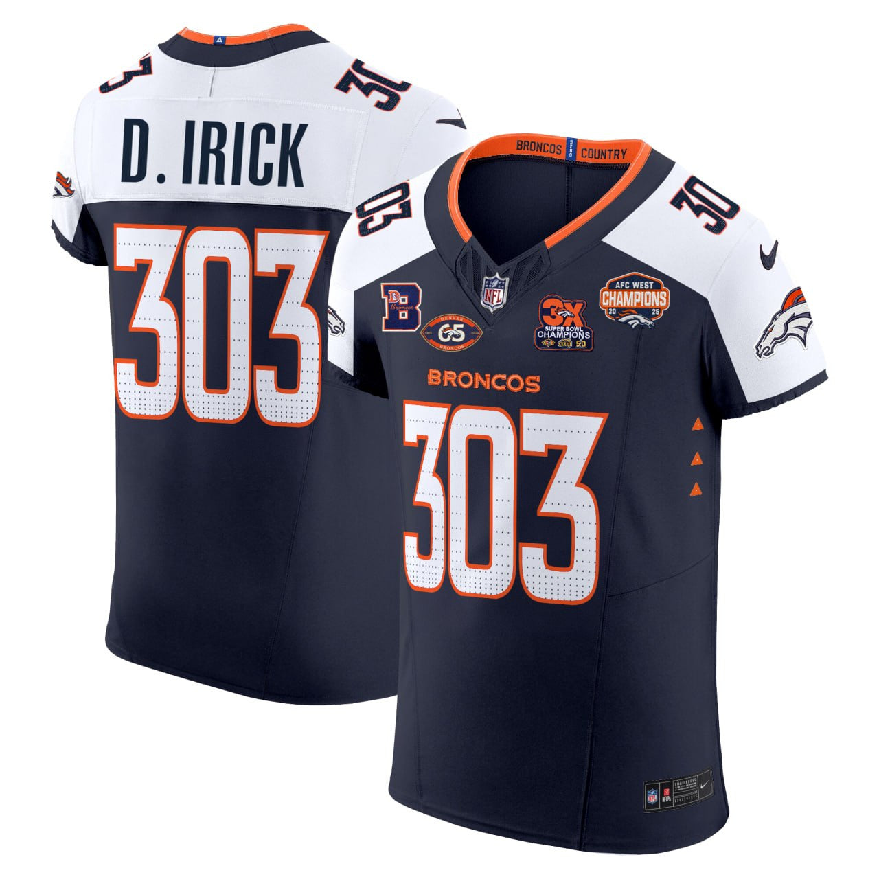 Irick Denver Broncos Limited Customized Jersey - All Stitched