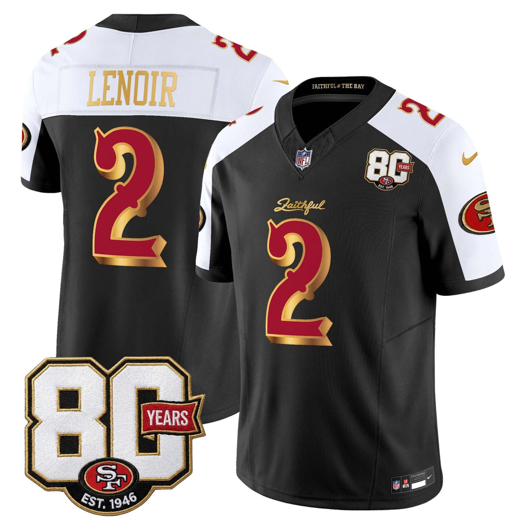 Men's San Francisco 49ers 80th Anniversary Patch Vapor Limited Jersey - Rivalries Edition - All Stitched